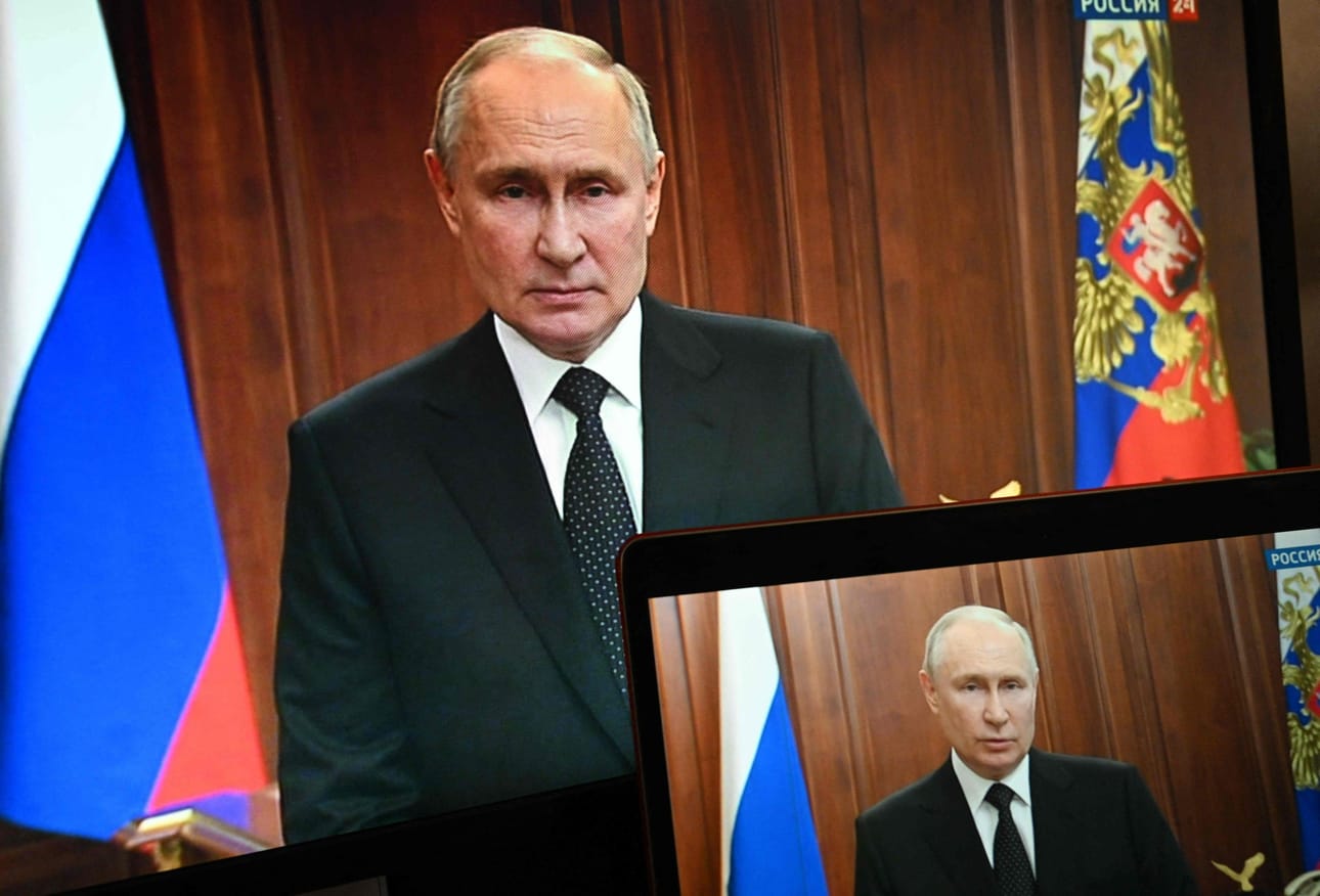 Venäjän presidentti Vladimir Putin Venäjän valtiollisen uutistoimisto Sputnikin välittämässä kuvassa. Lehtikuvalla ei ole ollut mahdollisuutta todentaa kuvaustilanteen aitoutta tai riippumattomuutta. LEHTIKUVA/AFP