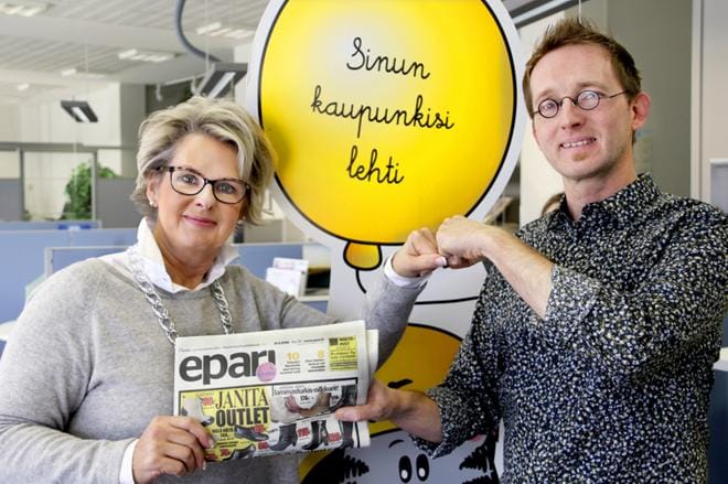 Mervi Marttila ja Tero Hautamäki tekevät maan huippuihin kuuluvaa kaupunkilehteä. Kuva Virpi Kupiainen-Ämmälä