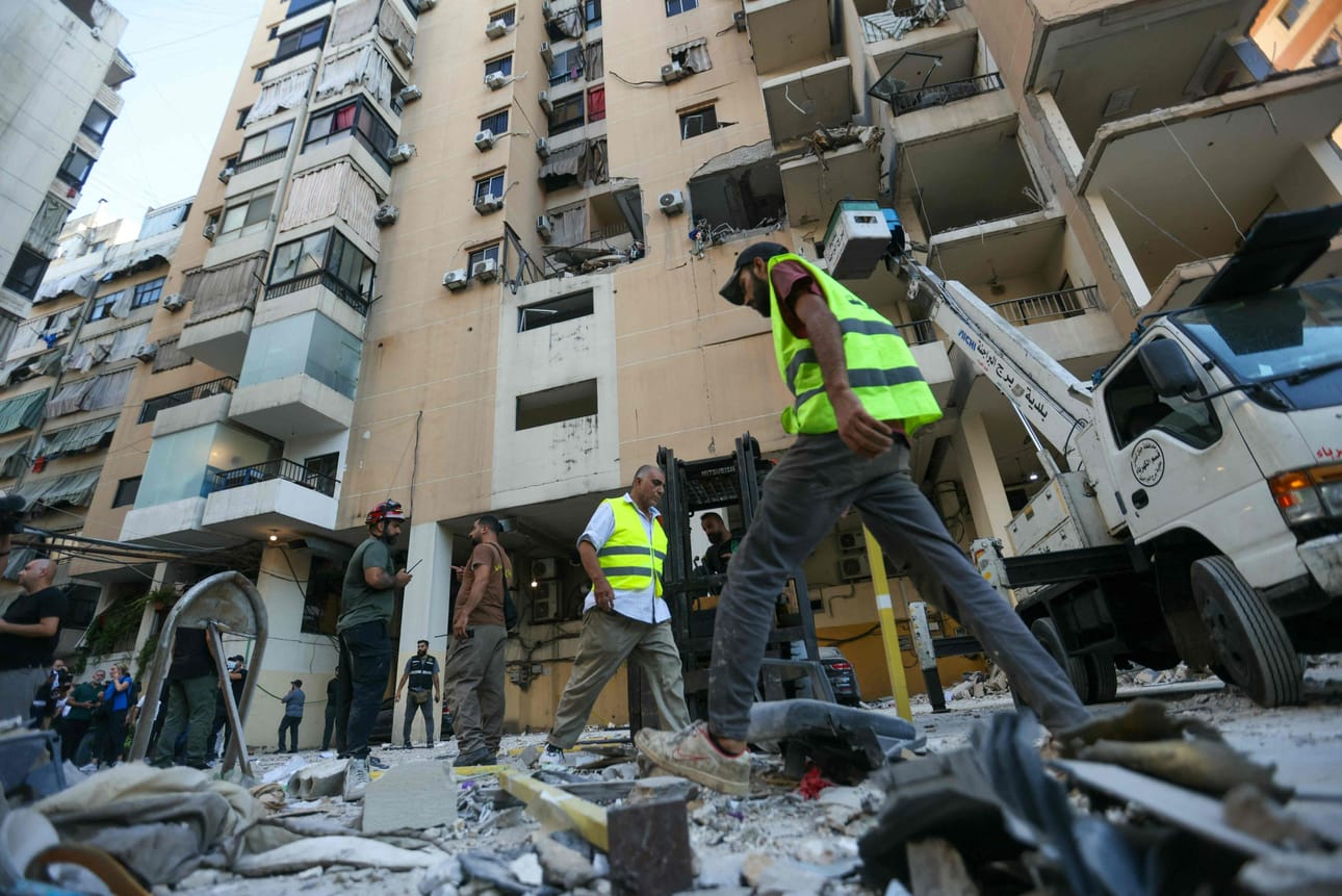 Israelin iskuissa Libanoniin on tällä viikolla kuollut satoja ihmisiä. Kuva Libanonin pääkaupunki Beirutista 26. syyskuuta. LEHTIKUVA/AFP
