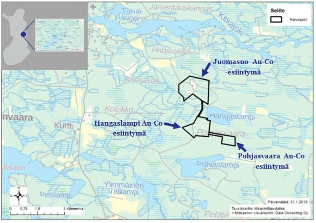 Latitude ei hae tällä hakemuksella kaivossuunnitelmiensa laajentamista nykyisestä kolmesta Juomasuon alueesta.