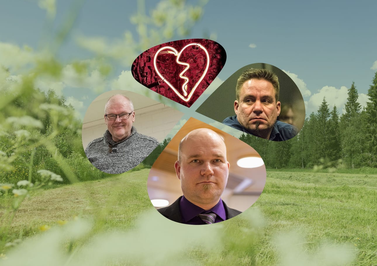 Kuusamon keskusta menettää jäseniään. Puolueesta erosi Jukka Kihlman (vasemmalla), Tuomo Pulkkanen ja Hannu Poussu.