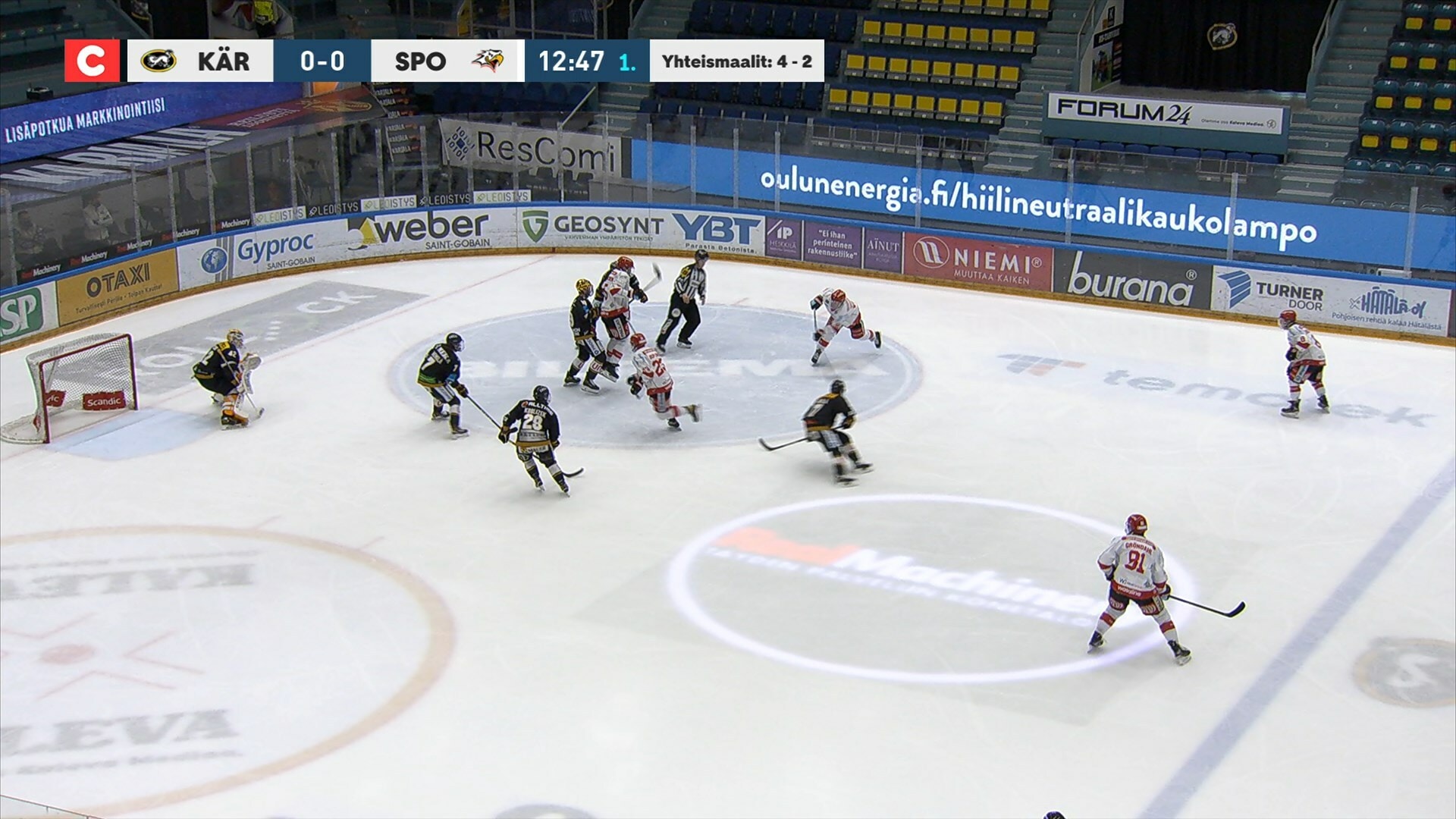 Kärpät laittoi kiekon kolme kertaa Sportin reppuun – puolivälieräpaikka heltisi yhteismaalein 7–3