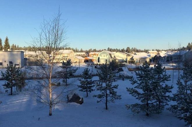 Näkymä uuden Purolan puolelta. Kuvat: Bodbäckistä Purolaksi kirjasta