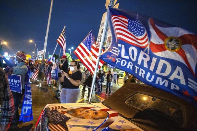 Donald Trump voitti Floridan, mutta se ei taida riittää. KUVA: CRISTOBAL HERRERA-ULASHKEVICH / EPA