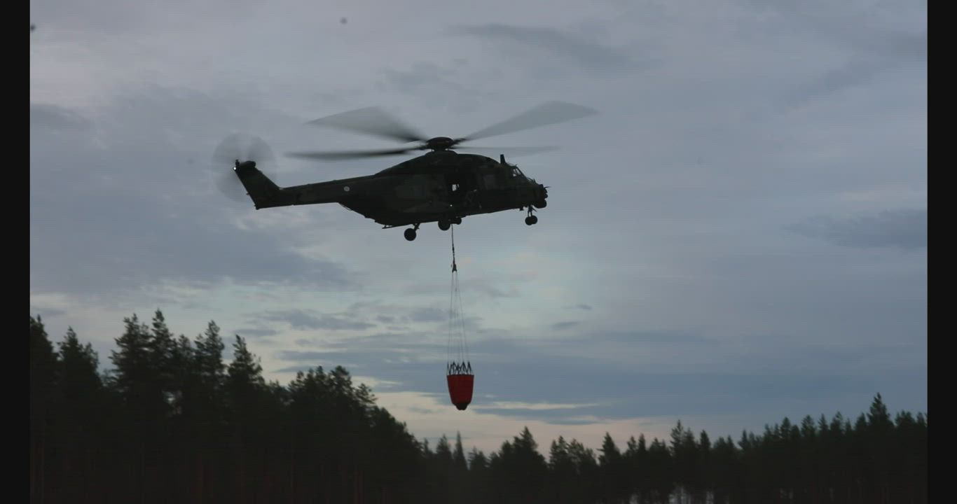 Ei siinä kauan mennyt, kun vesitäyttö tehtiin kopterilla Muhoksen metsäpalossa