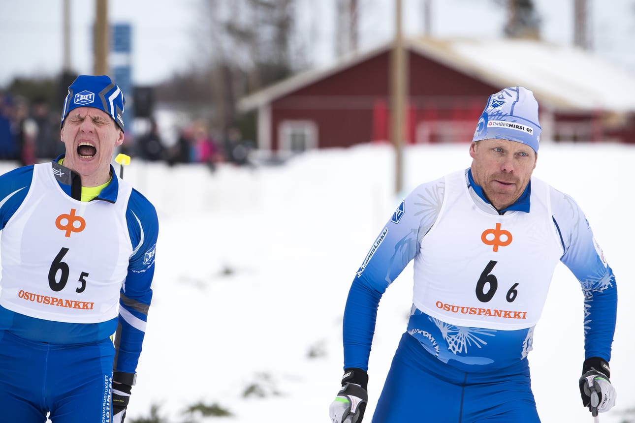 Pohjois-Pohjanmaan Maakuntaviesti, Haapaveden 1-joukkue Jari Mäntylä ja Jukka Pekkala.