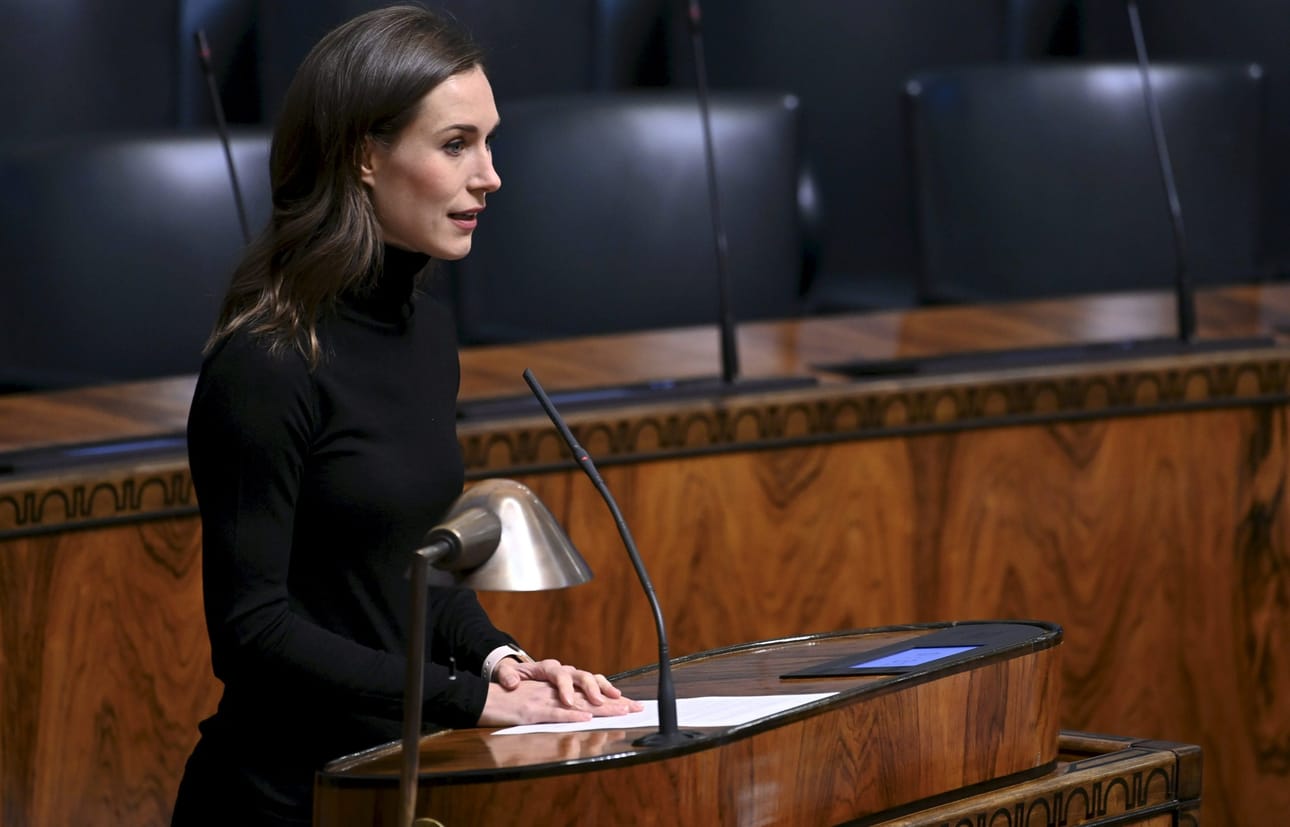 Pääministeri Sanna Marin (sd.) on esiintymässä marraskuussa järjestettävässä Slush-tapahtumassa yhdessä aviopuolisonsa työpaikan edustajan kanssa. Arkistokuva. LEHTIKUVA / Heikki Saukkomaa