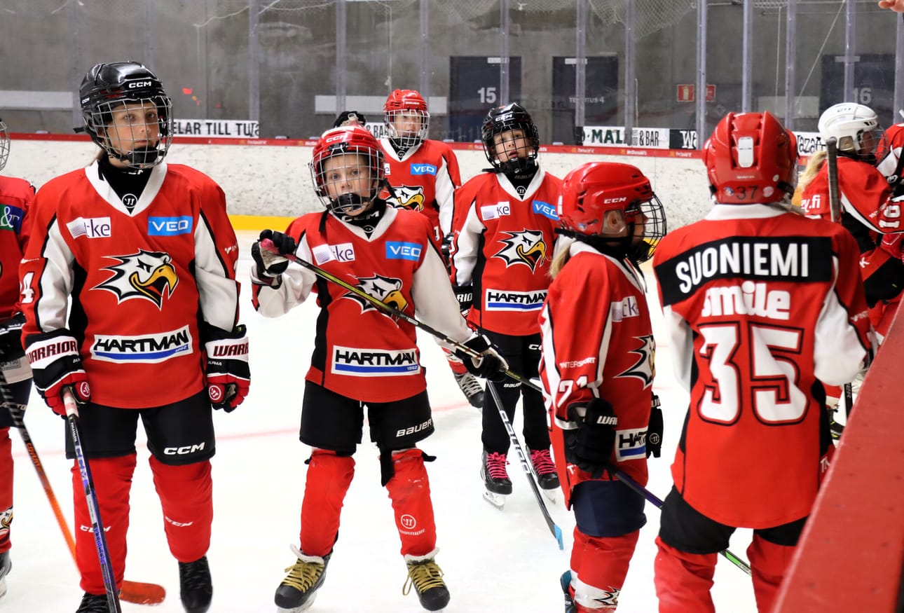 Vaasan Sportin Junioreissa on tytöille kaksi pelijoukkuetta, N12 ja N15. Kuvassa N12-joukkueen pelaajia.