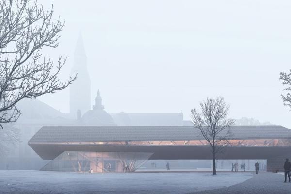 Ulkoperspektiivikuva Haapio-kilpailuehdotuksesta.