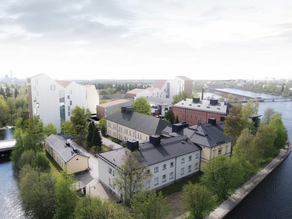 Lasaretinsaaren täydennysrakentaminen voisi näyttää esimerkiksi tältä. Havainnekuvassa ehdotus ARK-House Arkkitehdit Oy:n ehdotus alueen kerrostaloille, joita käytettiin kaavan pohjana.