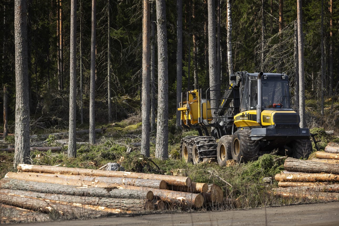 Metsäkoneet tulevat tutuiksi Jouppilanvuoren ja Kyrkösvuoren alueilla liikkuville, kun metsien harvennustyöt ovat alkaneet. Kuvituskuva.