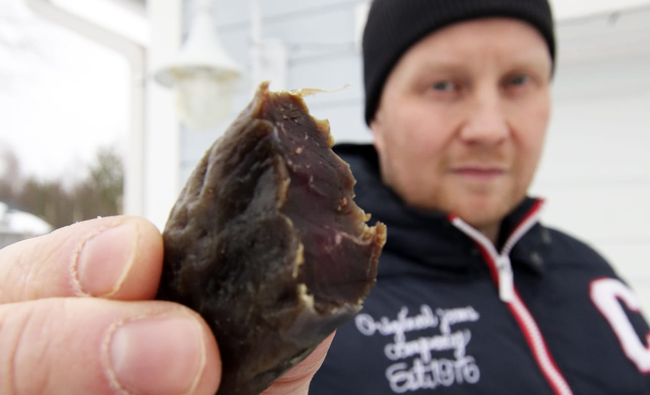Mikko Myllymäki tietää, että kuivaliha maistuu hyvältä.