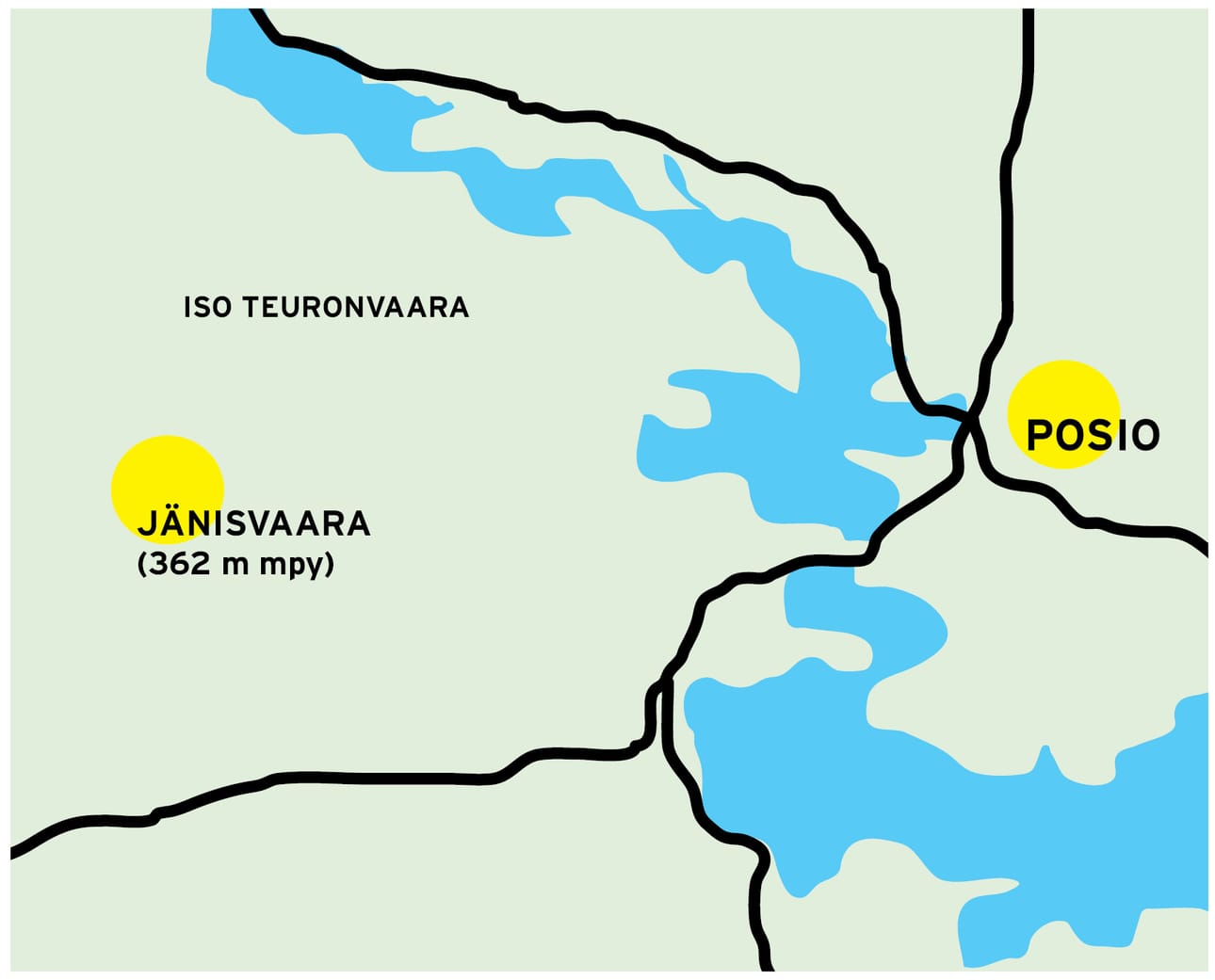 Jänisvaara sijaitsee Posion keskustasta länteen noin 14 kilometriä.