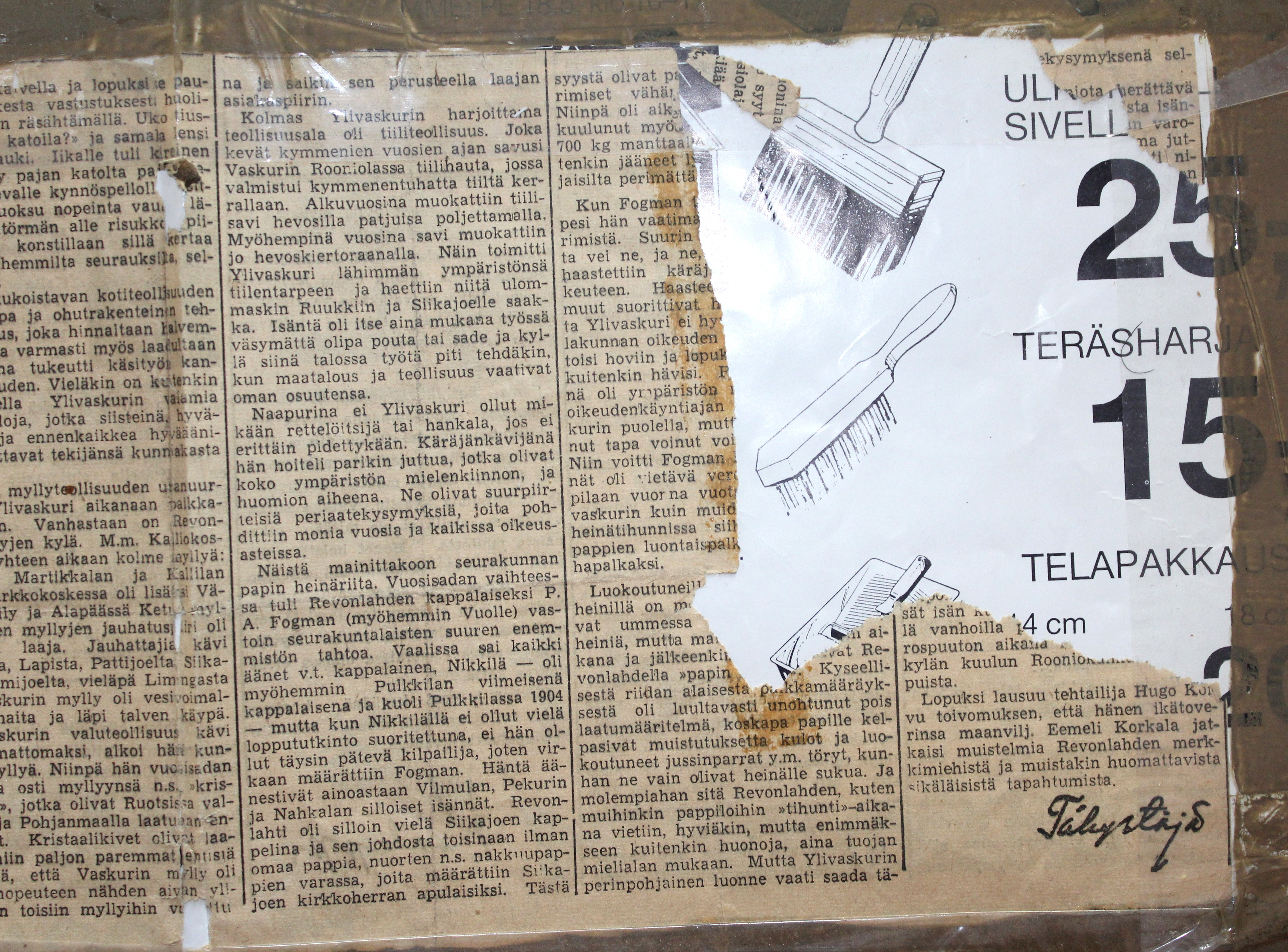 Hugo Koivun lehtikirjoituksen loppuosa, tai se mitä siitä on jäljellä.