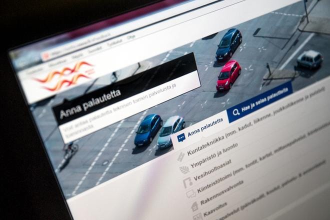 Vaasan kaupunki avannut nettisivuilleen palautejärjestelmän vuonna 2014. KUVA: JARNO PELLINEN