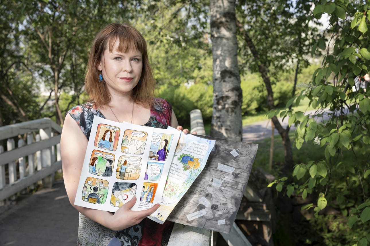 Riika Ruottista inspiroi sarjakuvien tekemisessä monipuoliset ilmaisun mahdollisuudet.