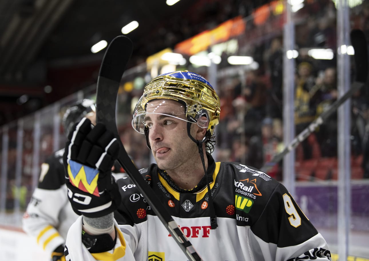 Reid Gardiner on kannatellut Kärppiä maaleillaan. Kanadalaislaituri on iskenyt jo 17 osumaa.