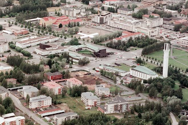 Seinäjoki on lyhyessä ajassa muuttunut melkoisesti. Tältä kaupunki näytti vuonna 2000 otetussa ilmakuvassa. Kuva Jussi asu