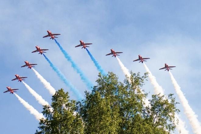 Maailmankuulu Red Arrows esiintyy Kauhavalla elokuun lopussa. KUVA: TUOMO SALONEN