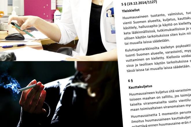 Suomalaisten huumausaineiden käyttöä ja asenteita on tutkittu 90-luvun alusta saakka. KUVAKOOSTE: ALEKSI MÄKINEN / KUVAT: ILKKA-POHJALAISEN ARKISTO, FINLEX