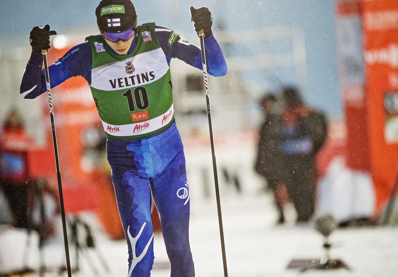 Eero Hirvoselta nähtiin vahva hiihto Otepään maailmancupissa lauantaina. Arkistokuva.