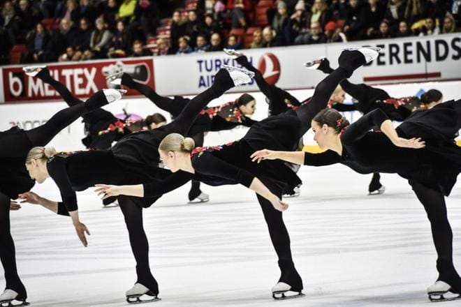 Helsinki Rockettes voitti muodostelmaluistelun Suomen mestaruuden. Kuva: Emmi Korhonen/Lehtikuva