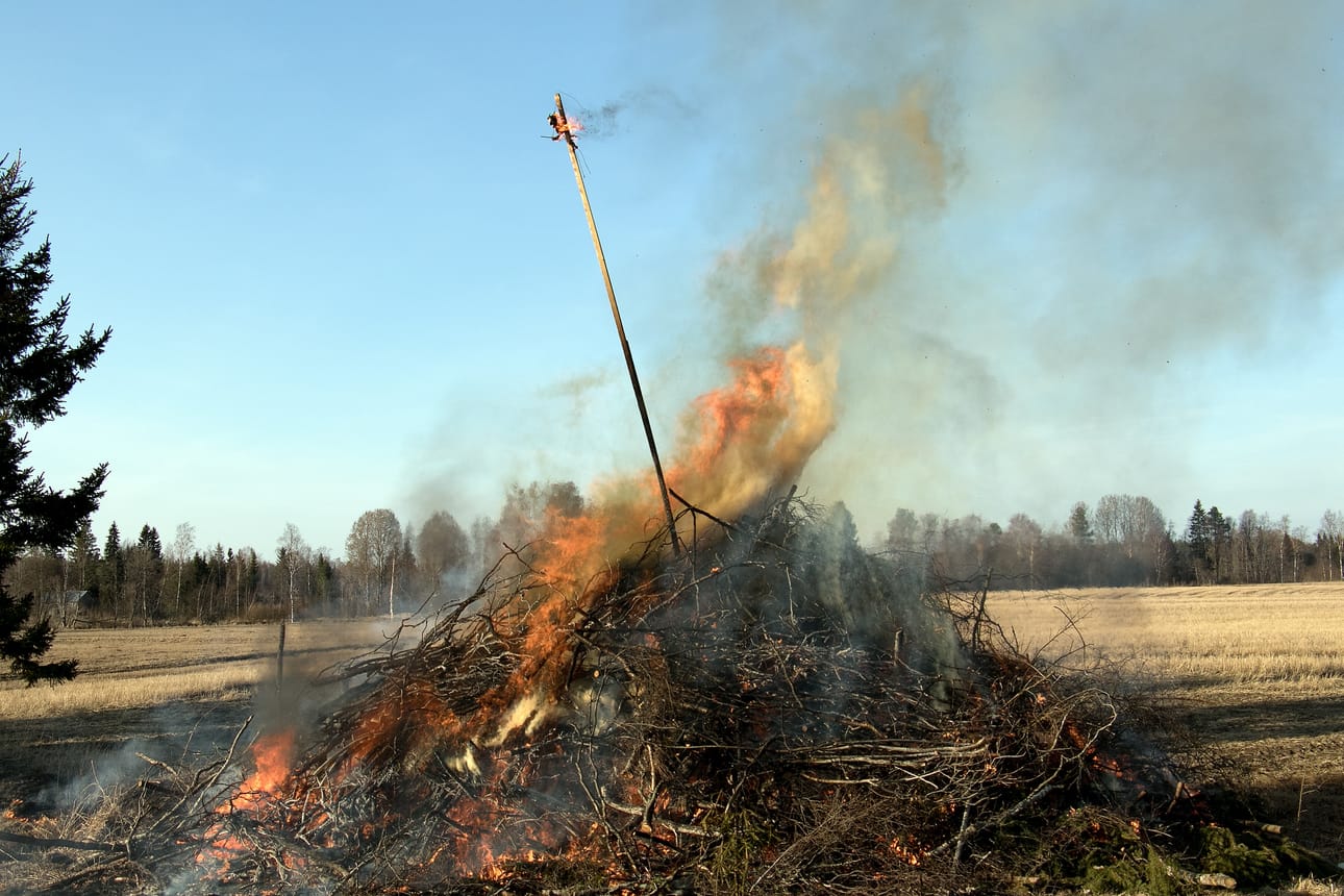 Risujen polttoa pitää valvoa ja palon leviämiseen varautua. Kuva ei liity tapaukseen. Arkistokuva.