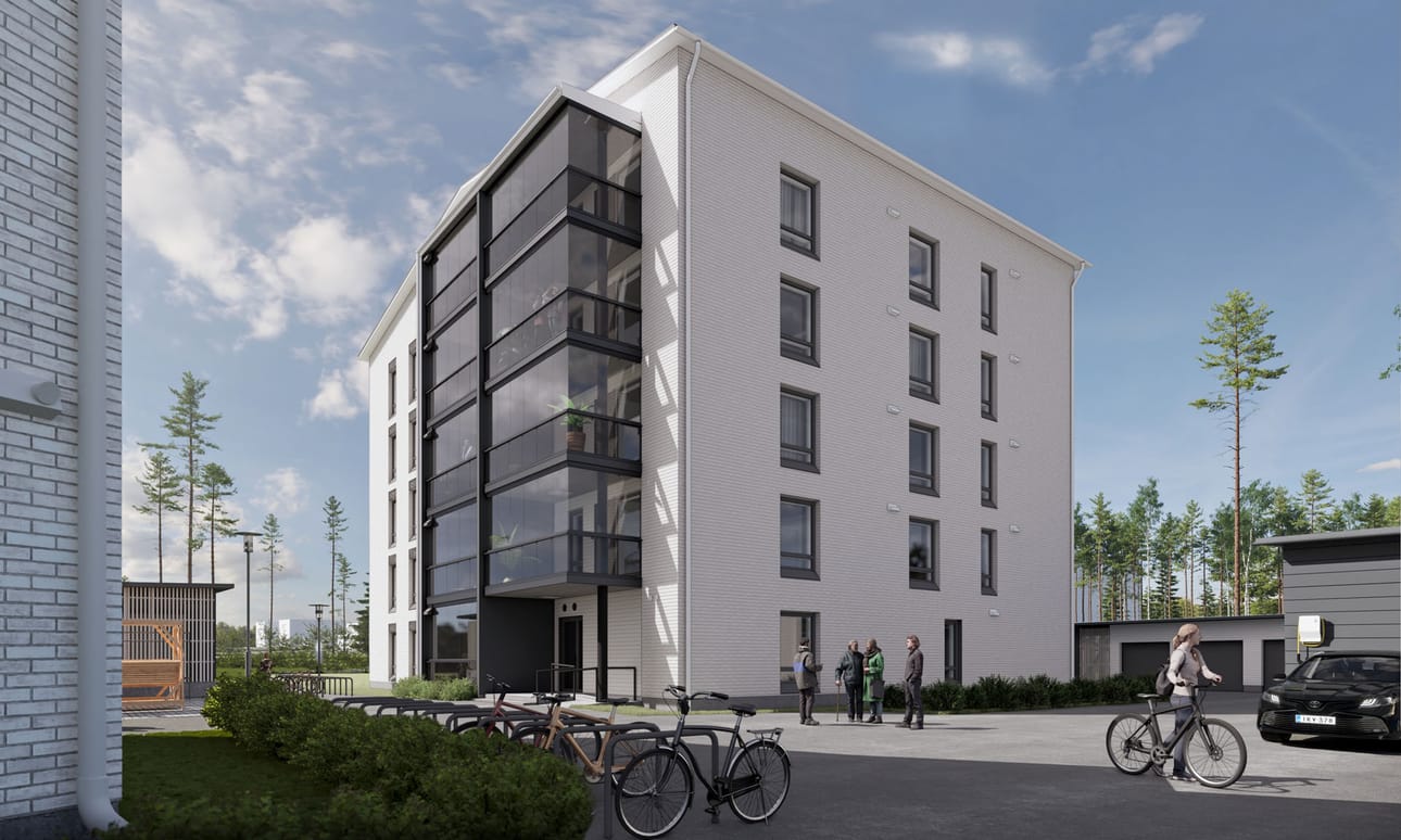 Asunto Oy Kempeleen Loisteessa on tarjolla puolilämpimiä autotallipaikkoja, autokatospaikkoja ja piha-autopaikkoja – kaikissa latausvalmius sähköautoille.