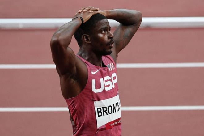 Trayvon Bromell joutui pettymään. Kuva: Lehtikuva/Giuseppe Cacace