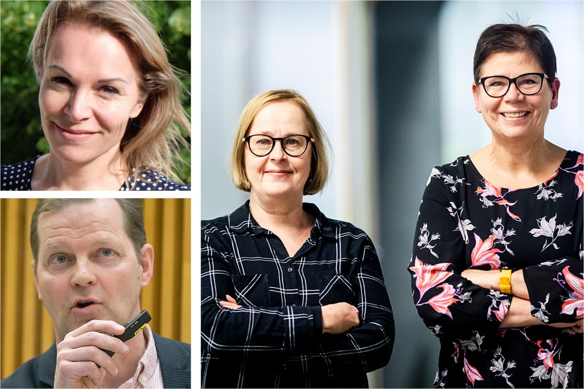 Uuden Rovaniemen päätoimittaja Leena Talvensaari ja Lapin Kansan tuottaja Taru Salo tenttaavat Rovaniemen kaupunginjohtajaksi hakevia Ulla-Kirsikka Vainiota ja Ari Alatossavaa.