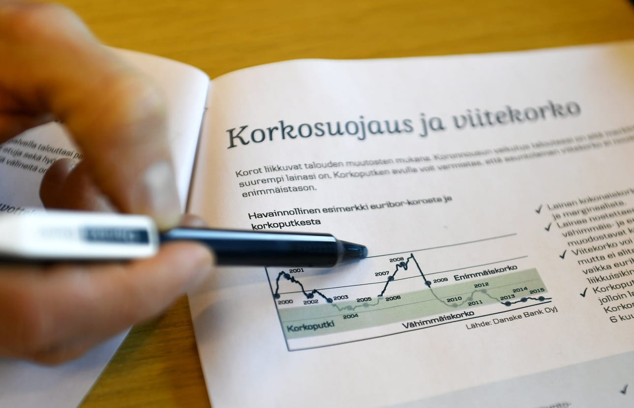 12 kuukauden euribor on Suomen yleisin asuntolainojen viitekorko. LEHTIKUVA / MARTTI KAINULAINEN
