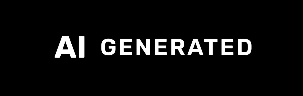 AI GENERATED -kuvake kertoo sisällöstä, joka on tuotettu kokonaan tekoälyllä ilman ihmisen tuottamia sisältöelementtejä tai toimituksellista kontrollia.