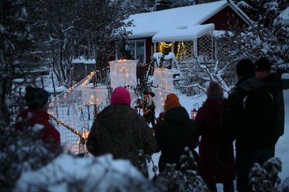 Siirtolapuutarhan joulumaailma houkutteli jälleen satoja kävijöitä Arkkukariin