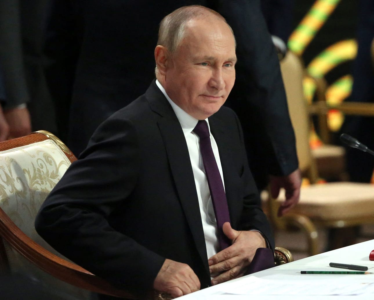 Putin sanoi Astanassa Kazakstanissa myös, että mitään tarvetta neuvotteluille Yhdysvaltain presidentin Joe Bidenin kanssa ei ole. LEHTIKUVA/AFP