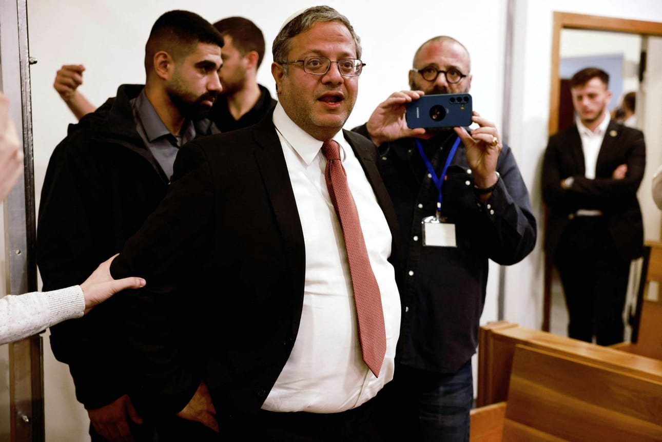 Eronneiden ministerien joukossa on maan viimeisin kansallisen turvallisuuden ministeri Itamar Ben-Gvir. LEHTIKUVA/AFP