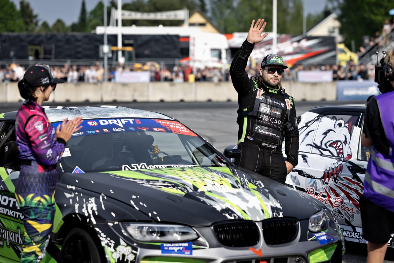 Juha Pöytälaakso on voittanut driftingissä Euroopan mestaruuden, mutta rallisprint on hänelle uusi laji. Arkistokuva.