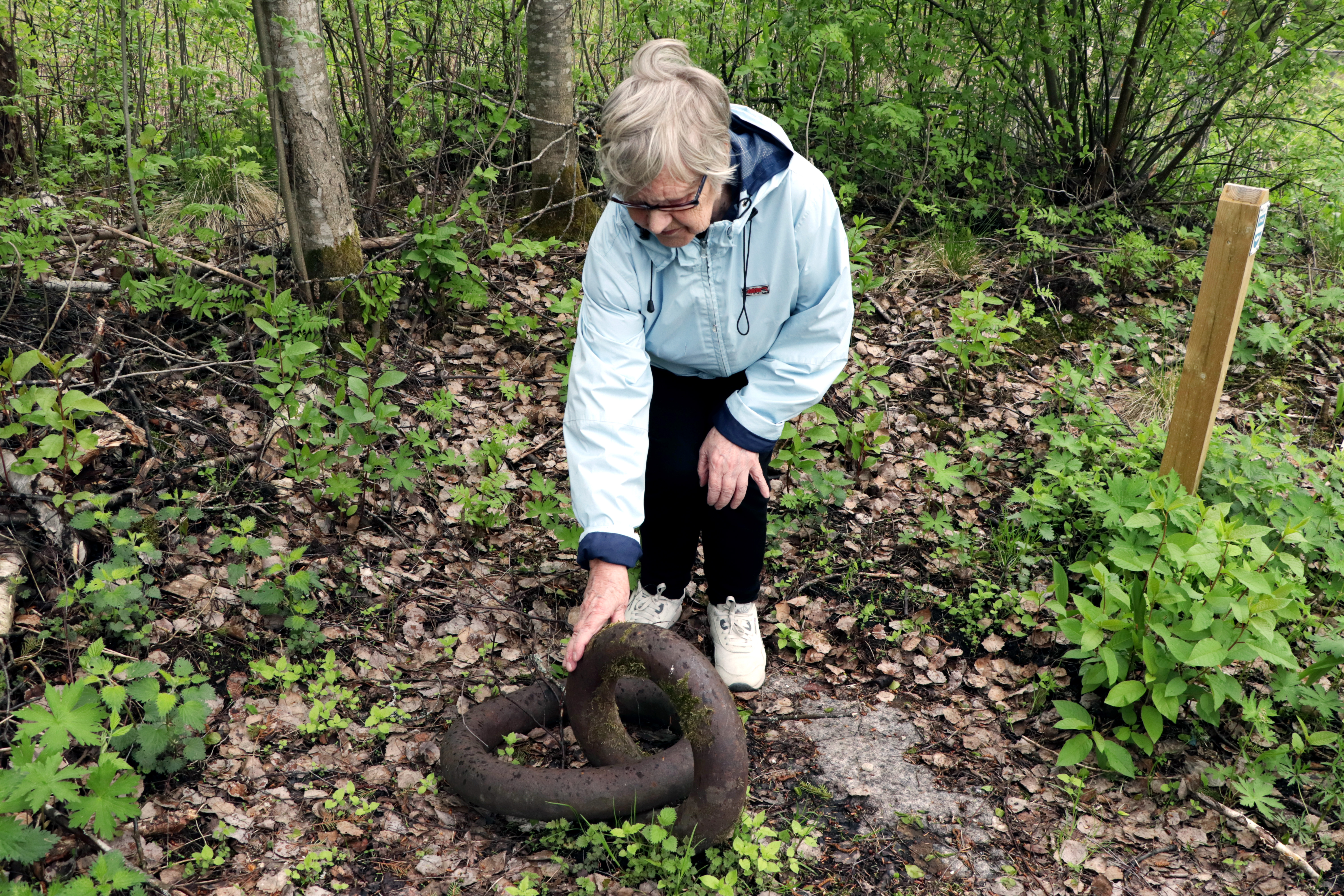 Ruostuneet ja jäkälääkin pintaansa saaneet renkaat olivat ennen kiiltäviä, muistaa Elina Sinkkonen.