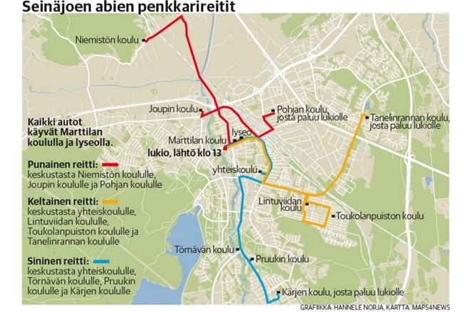 Kaupunkikeskustan liikennesumppu uudistaa Seinäjoen abien perinteistä ajoreittiä.