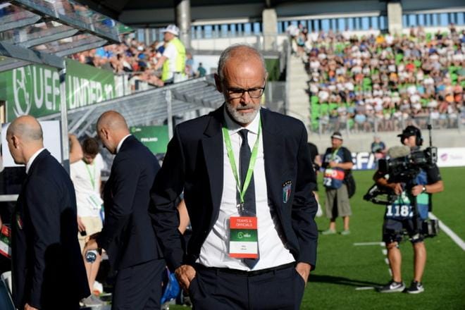 Italian päävalmentaja Paolo Nicolato saa olla tyytyväinen, että joukkue otti täydet avauspisteet. Kuva: Mikko Stig