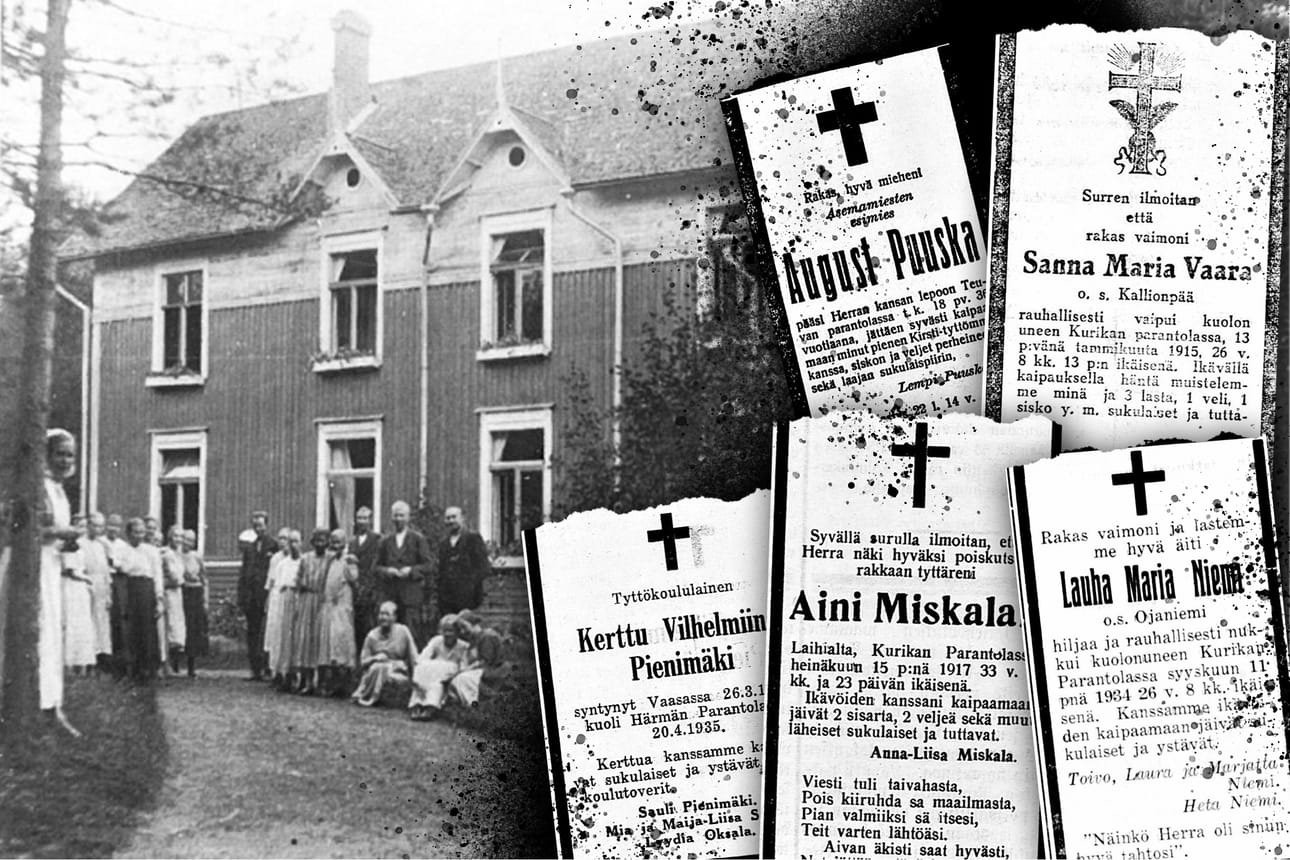 Keuhkotaudiksi kutsuttua tuberkuloosia yritettiin nujertaa parantoloissa, joita perustettiin myös eri puolille Etelä-Pohjanmaata ja Pohjanmaata. Kuvassa on Kurikan parantola.