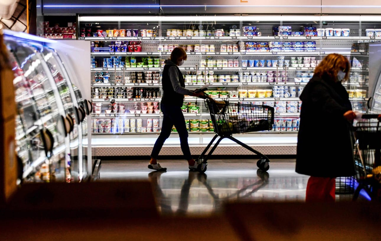 Heinäkuussa kuluttajahinnat kallistuivat Saksassa 7,5 prosenttia viime vuoden heinäkuuhun verrattuna. LEHTIKUVA / AFP