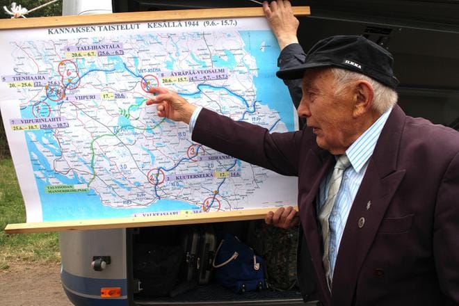 Olavi Sorvari JR7 Sotatie 1944 -matkalta toukokuussa 2017.