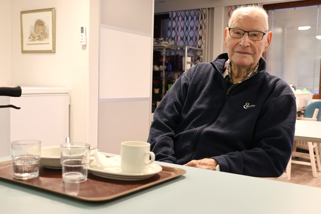 101-vuotias sotainvalidi Heikki Vesterlund oli Geritrimin asukas talon toiminnan loppuun asti.