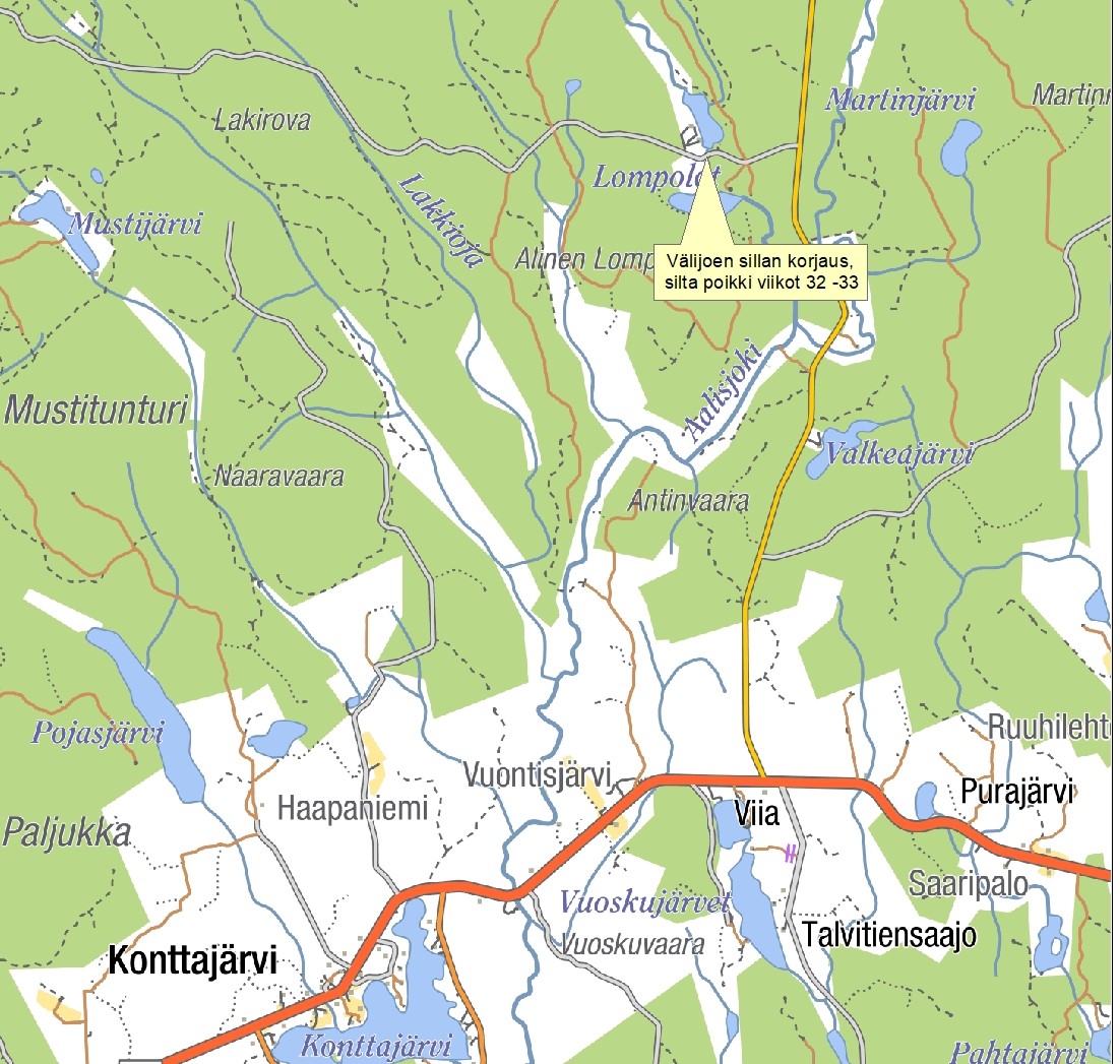 Välijoen silta Pellossa pois käytöstä kaksi viikkoa