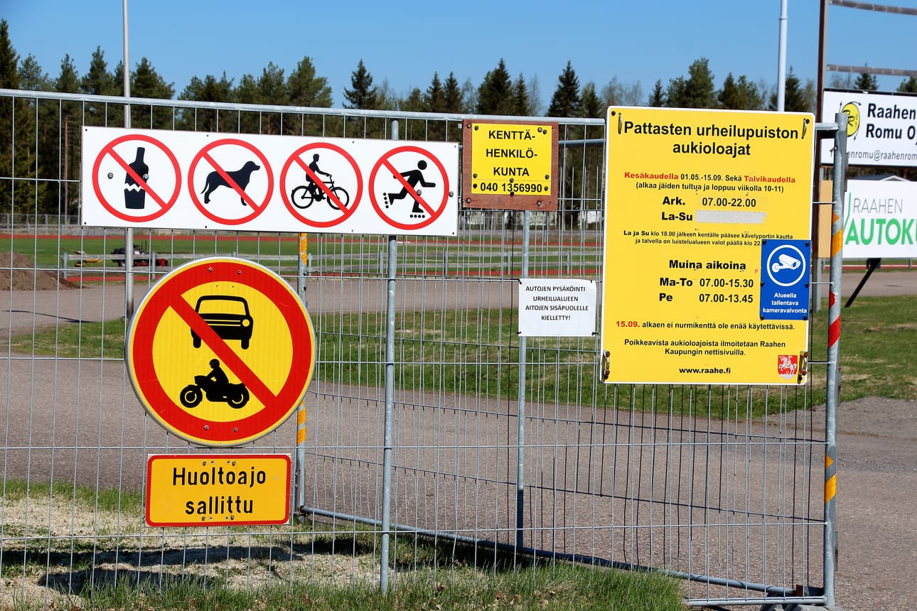 Pattasen urheilupuisto on suljettu henkilöautoilta kesän.