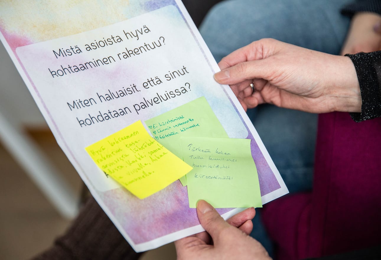 Työtaidot-hankkeessa nuoret pääsivät sanoittamaan omin sanoin, millainen heidän mielestään on hyvä kohtaaminen. ”Vamoksella haluamme tuoda nuorten äänen kuuluviin.”