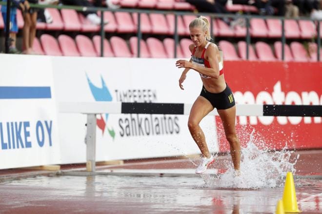Camilla Richardsson juoksi neljännnen kerran esteiden SM-kultaa. KUVA: KALLE PARKKINEN / LEHTIKUVA