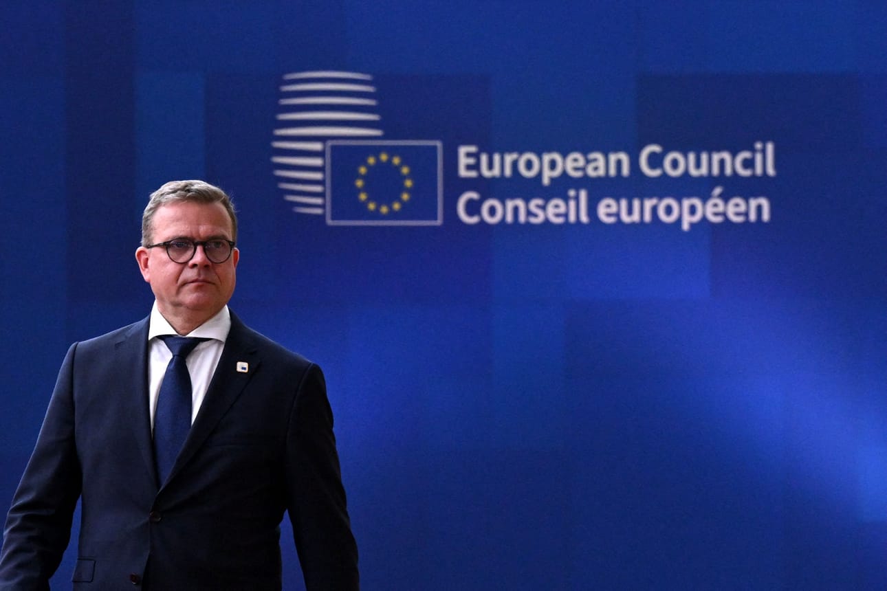 Petteri Orpo Brysselissä huippukokouksen alla. LEHTIKUVA/AFP
