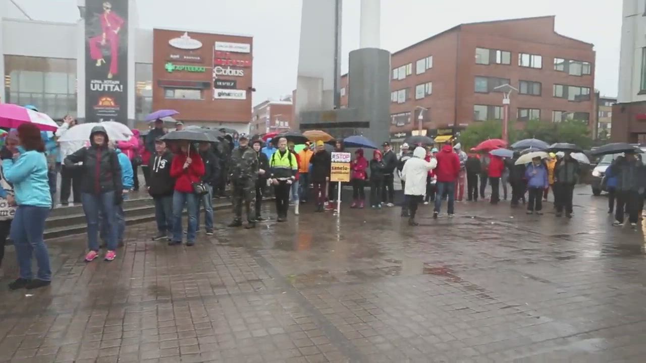 Työntekijöiden mielenilmauksia Rovaniemellä