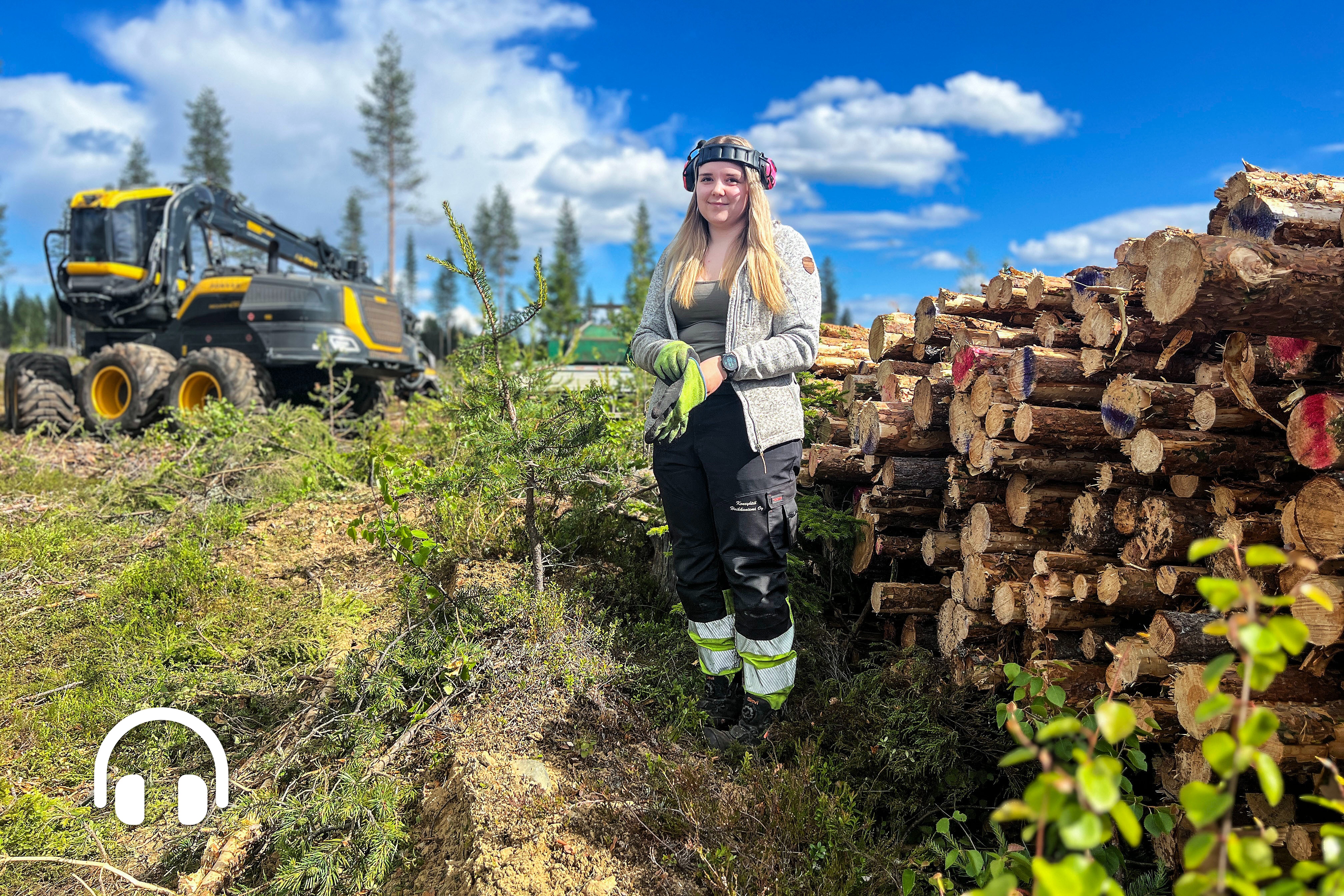 Kairassa keikkuva konttori – pellolainen Venla Kallo näkee työnsä jäljen maahan rojahtavina runkoina